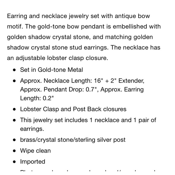 Coach Pave Bow and Earring Set Gold Tone - Picture 6 of 6